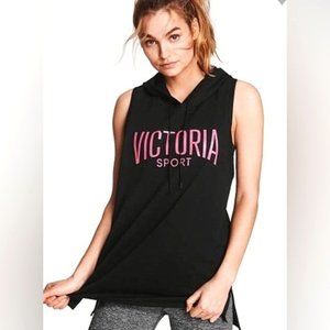 Victoria's Secret Sport Sleeveless Hoodie Y2k black and pink
